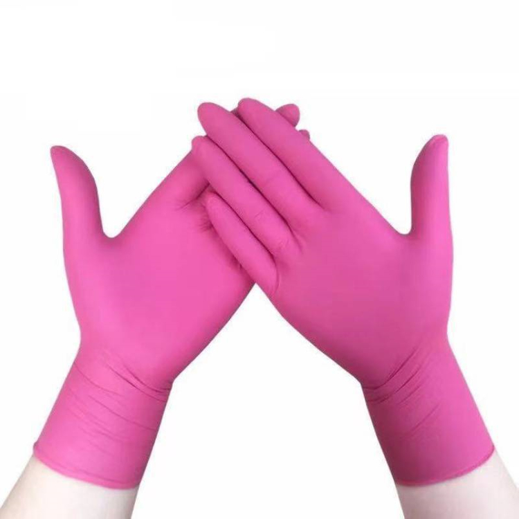 Guantes nitrilo FUCSIA Talla M - Caja 100 unidades