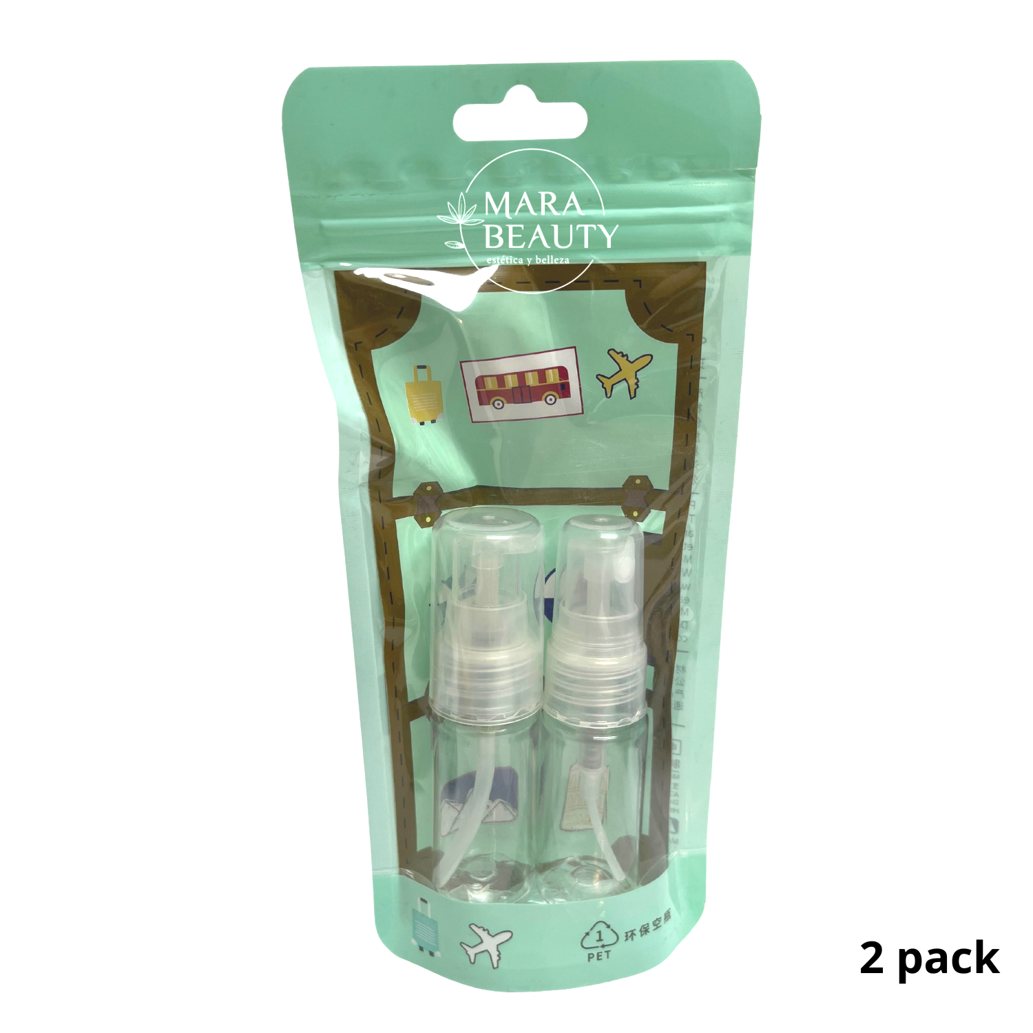 1 Pack botellas de viaje (spray + dispensador)